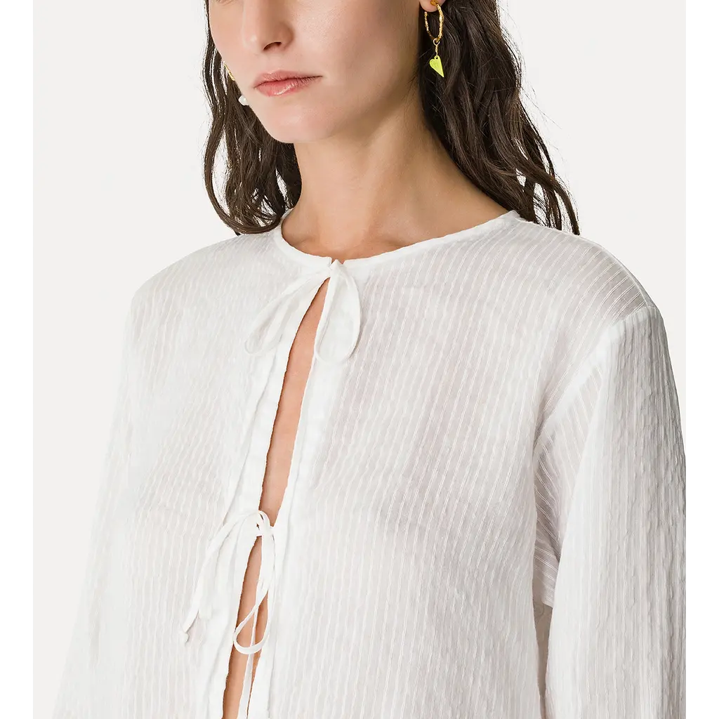 Forte Forte Silk Voile Shirt Strings 14902 in crystal