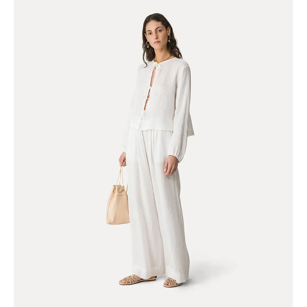 Forte Forte Silk Voile Shirt Strings 14902 in crystal