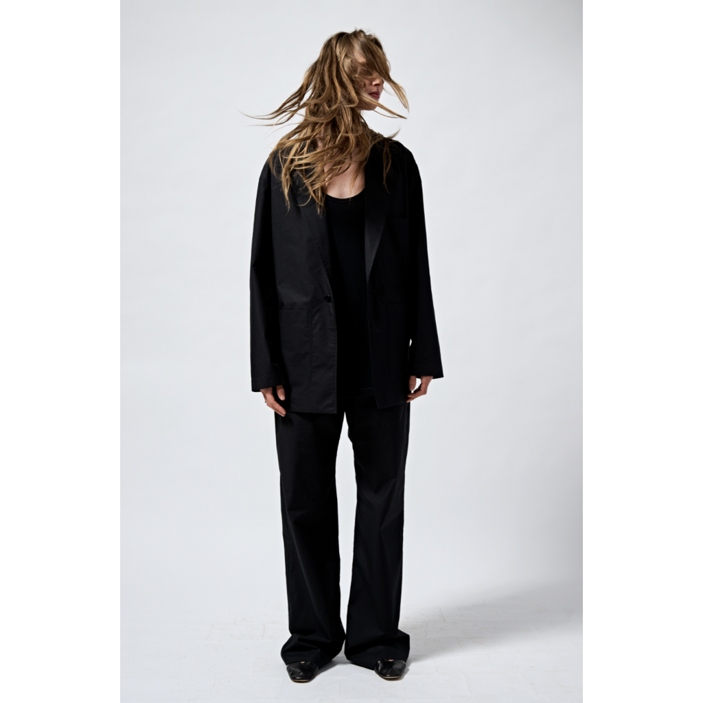 Monique van Heist blazer Ultra Don in black cotton