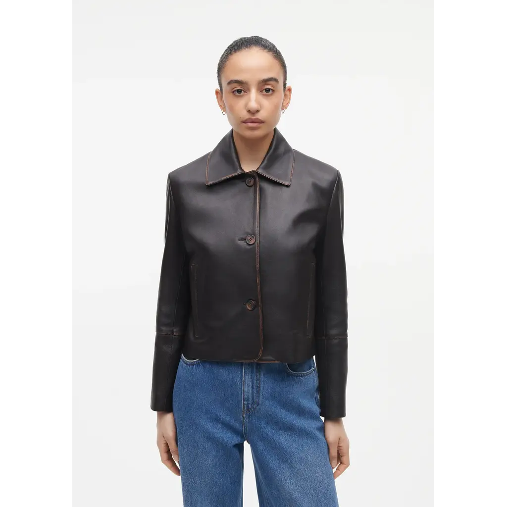 Studio AR leren jasje Cleo in vintage brown