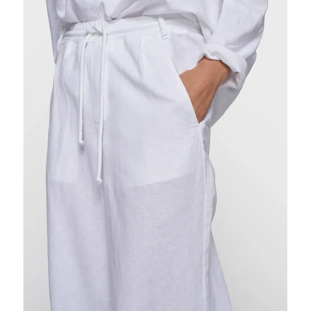 10 Days broek Cotton Linen in white