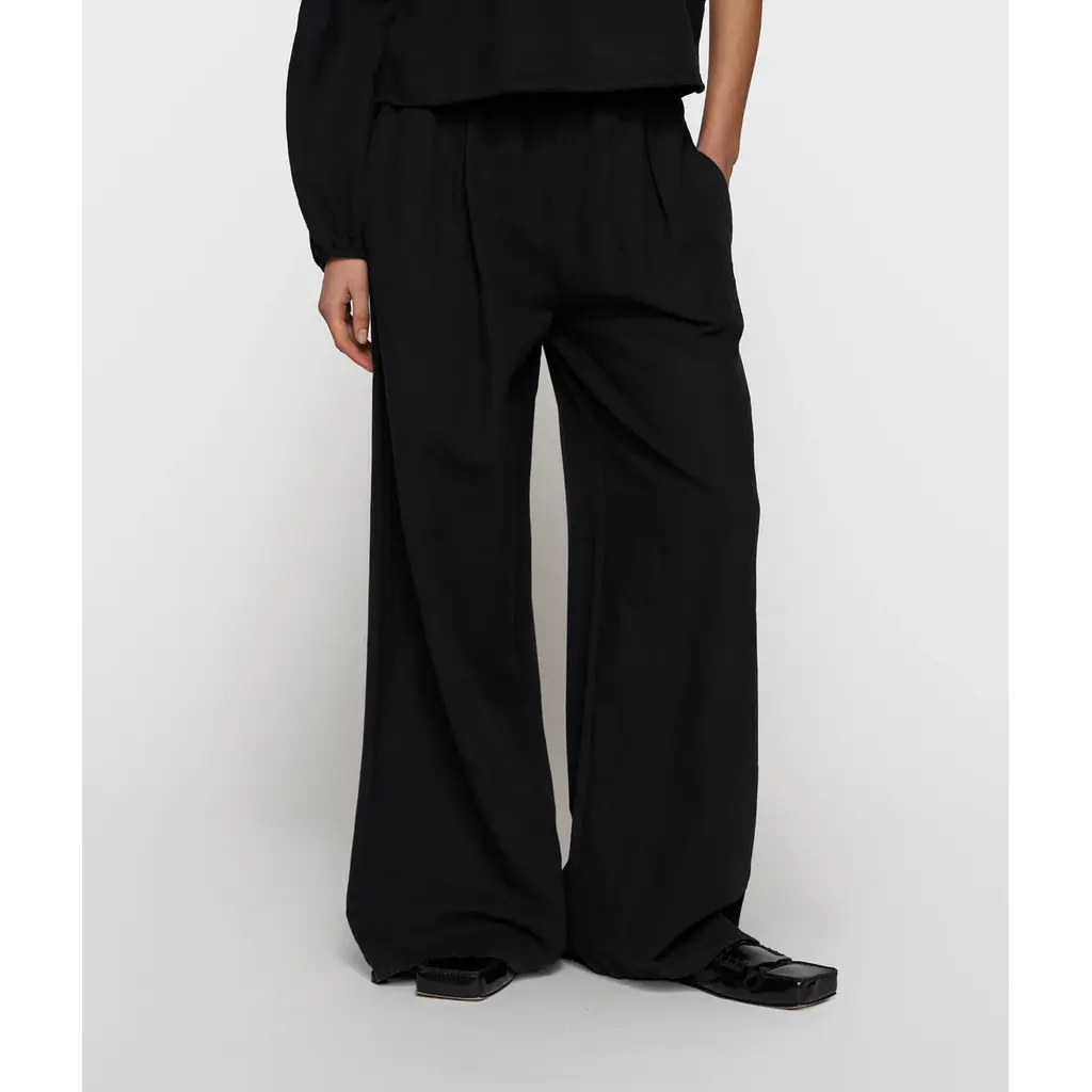 10 Days Flowy Pants Linen in black
