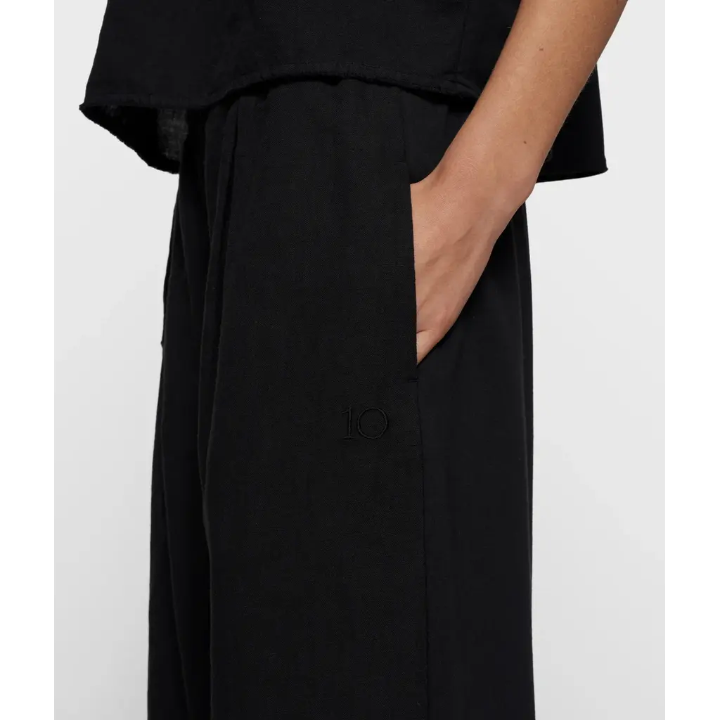10 Days Flowy Pants Linen in black