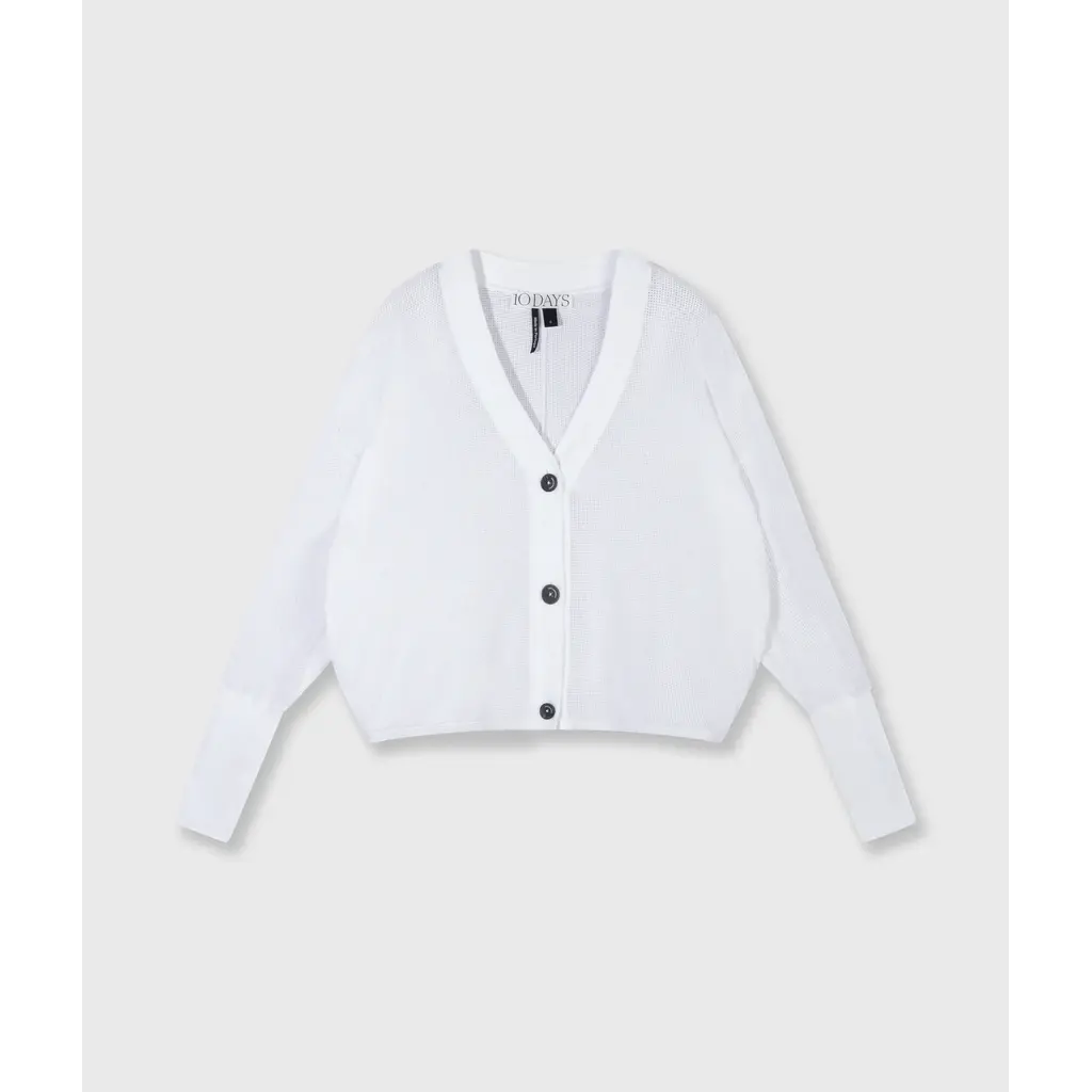 10 Days V-Neck Cardigan in white