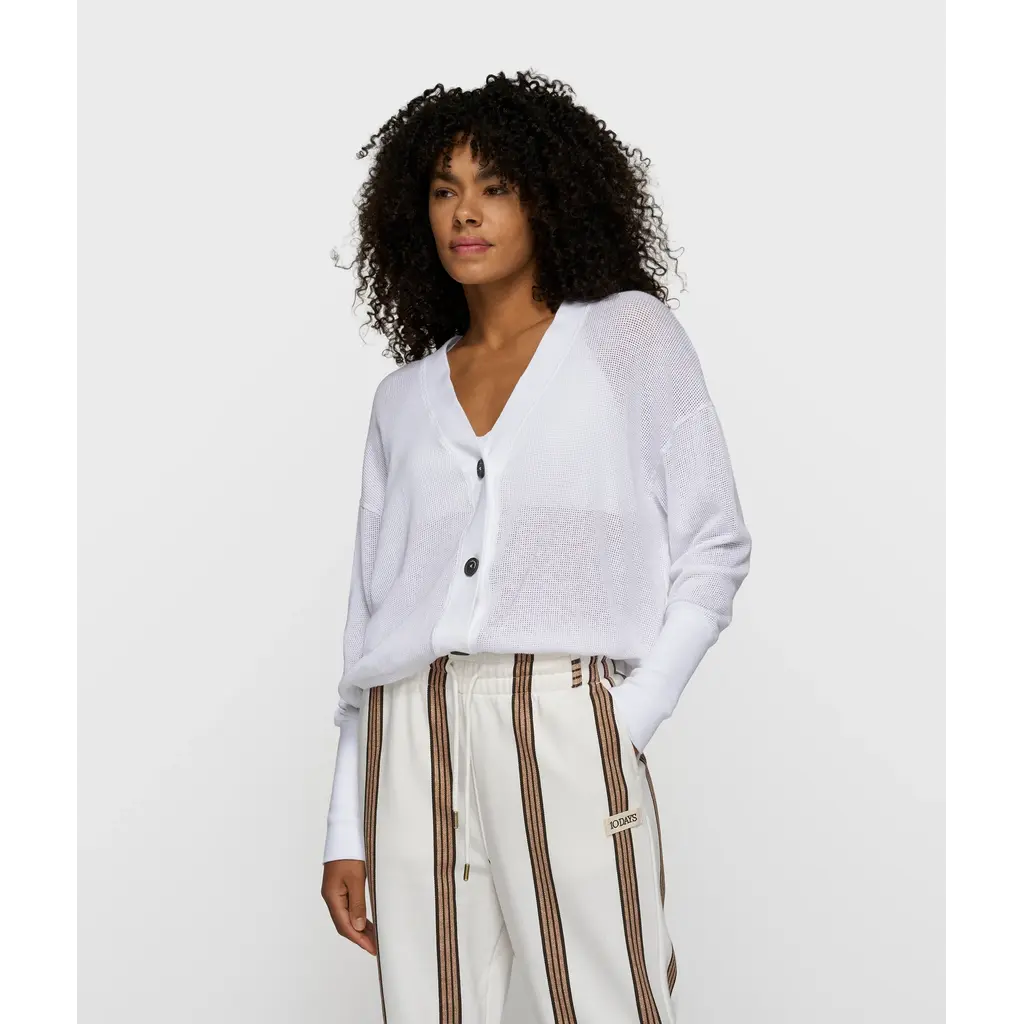 10 Days V-Neck Cardigan in white