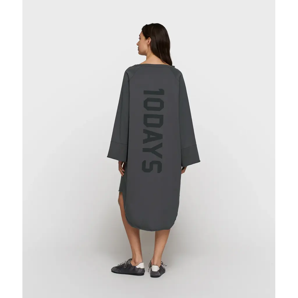 10 Days Jersey Logo Dress in steel blue