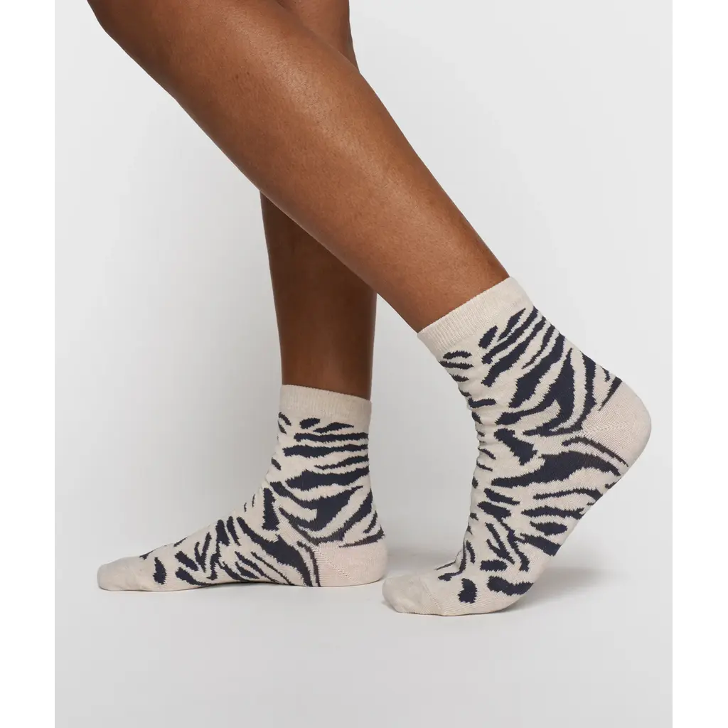 10 Days Socks Zebra in soft white melee