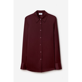 Filippa K zijden blouse dark burgundy