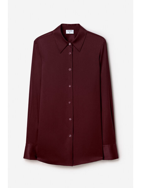 Filippa K zijden blouse dark burgundy