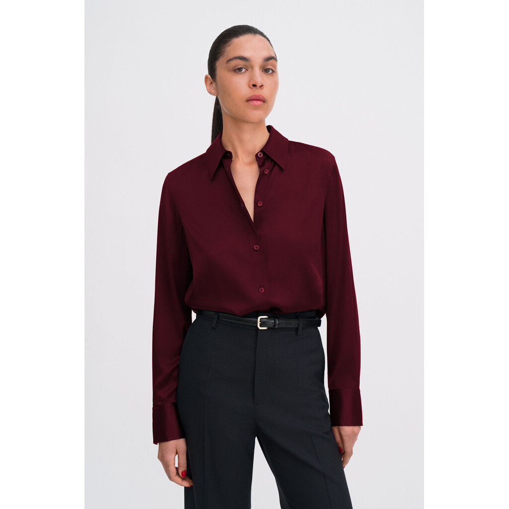 Filippa K Silk Shirt Dark Burgundy 31950-0318