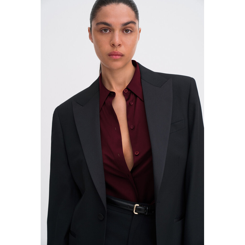 Filippa K Silk Shirt Dark Burgundy 31950-0318