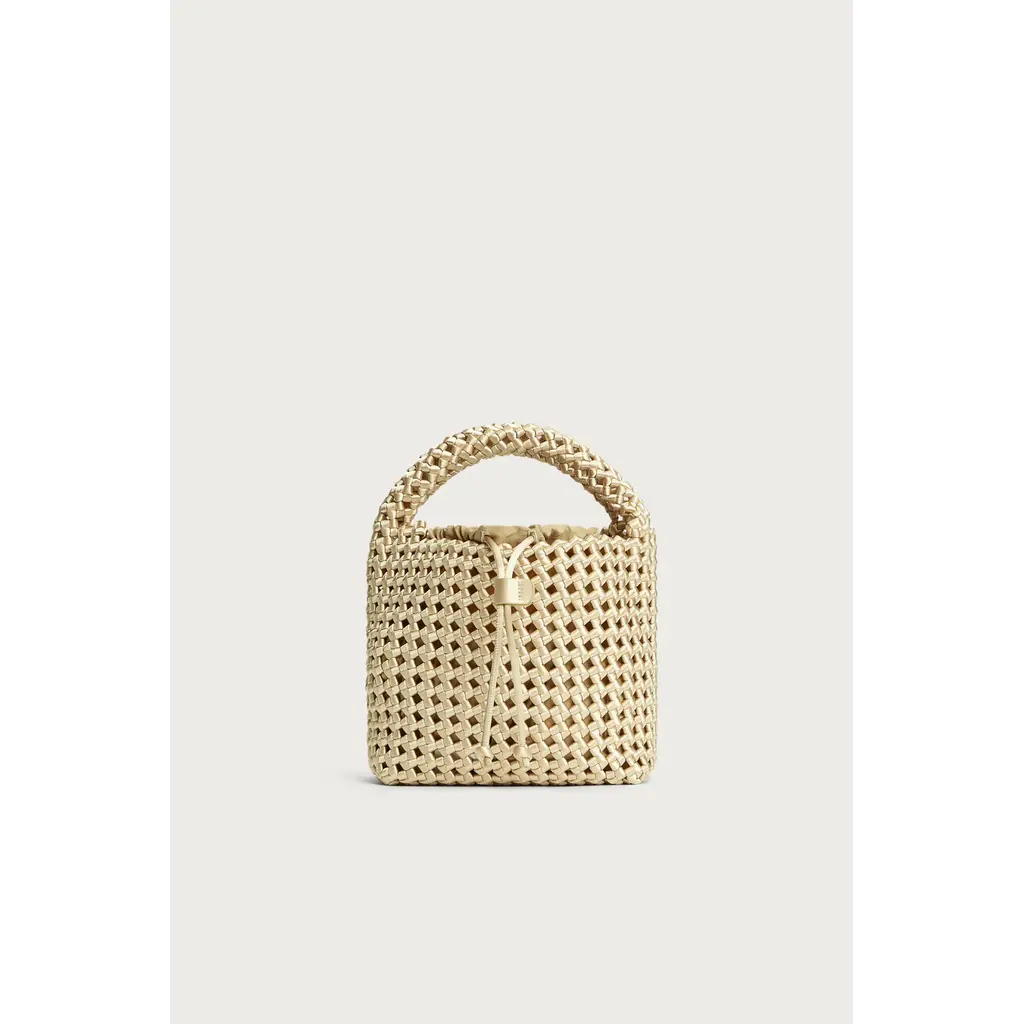 Marrea basket open weave in champagne satin gold