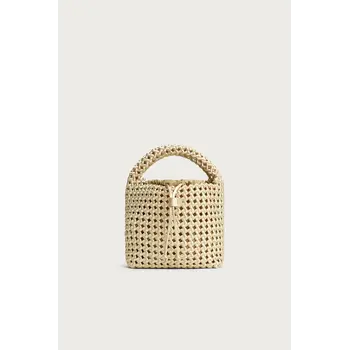 Marrea basket open weave in champagne satin gold