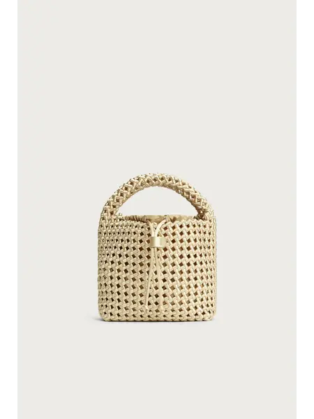 Marrea basket open weave in champagne satin gold