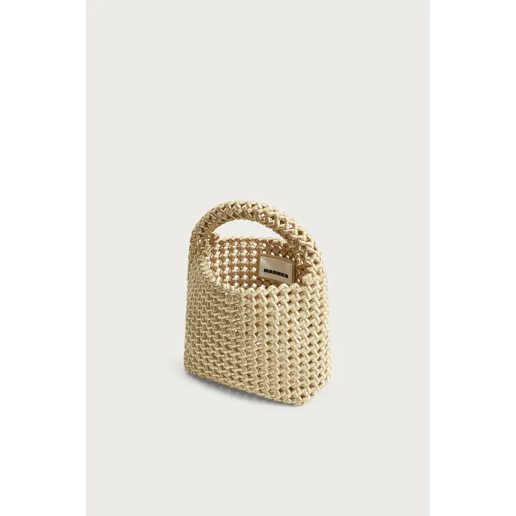 Marrea basket open weave in champagne satin gold