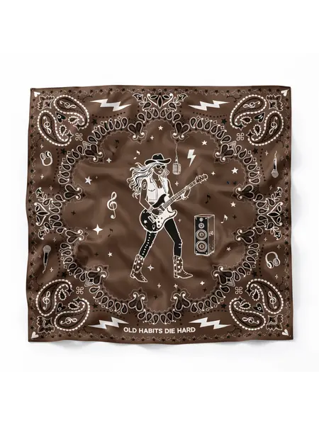 Old Habits Die Hard zijden bandana you are a rockstar