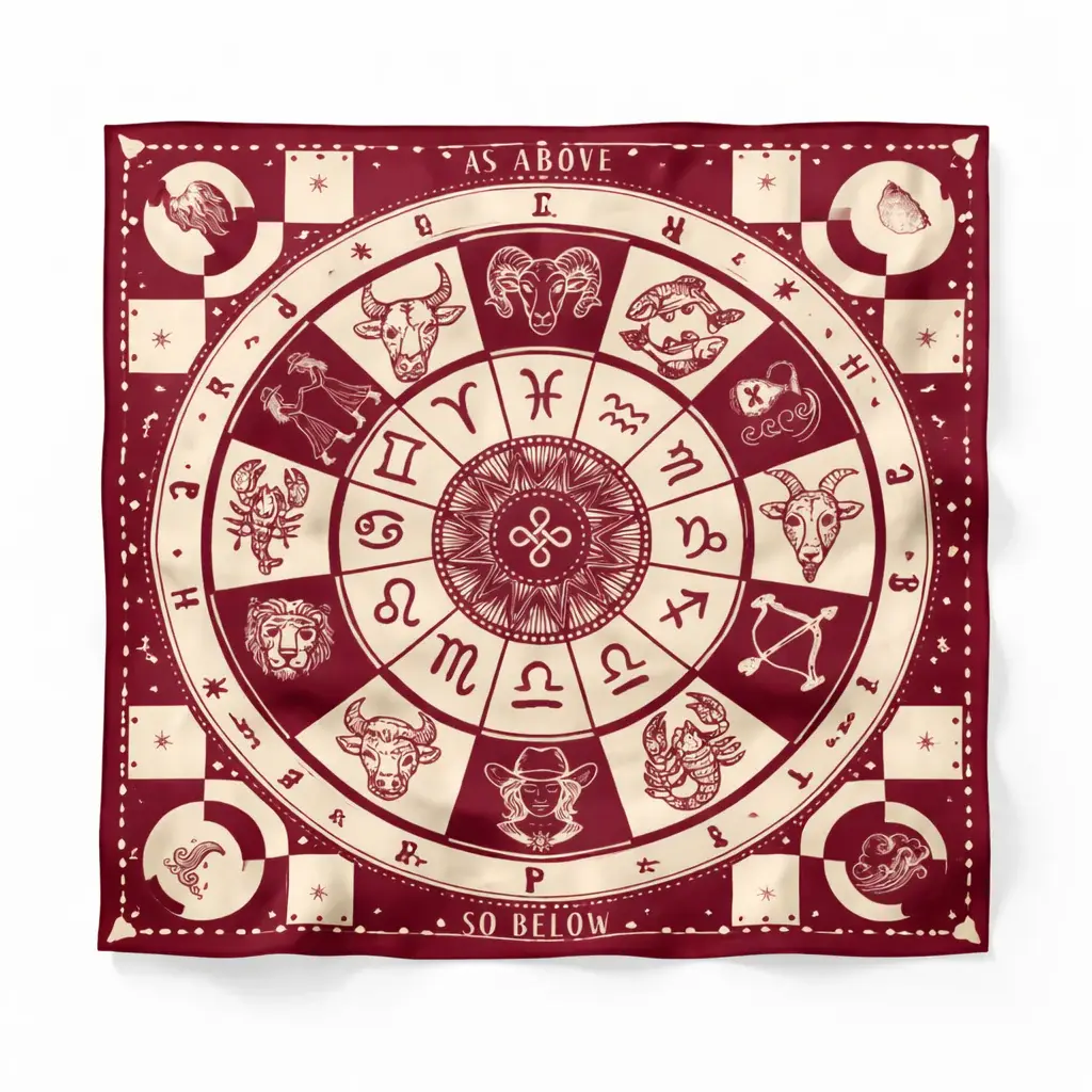 Old Habits Die Hard zijden bandana in print spinning universe