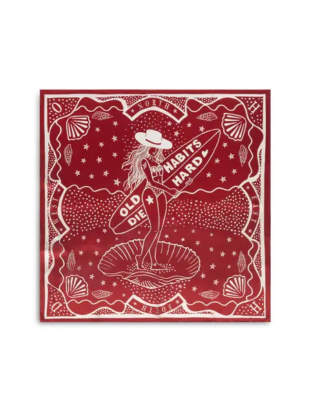 Old Habits Die Hard zijden bandana surf girl