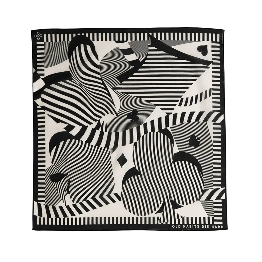 Old Habits Die Hard Cotton Bandana in print lets play cards