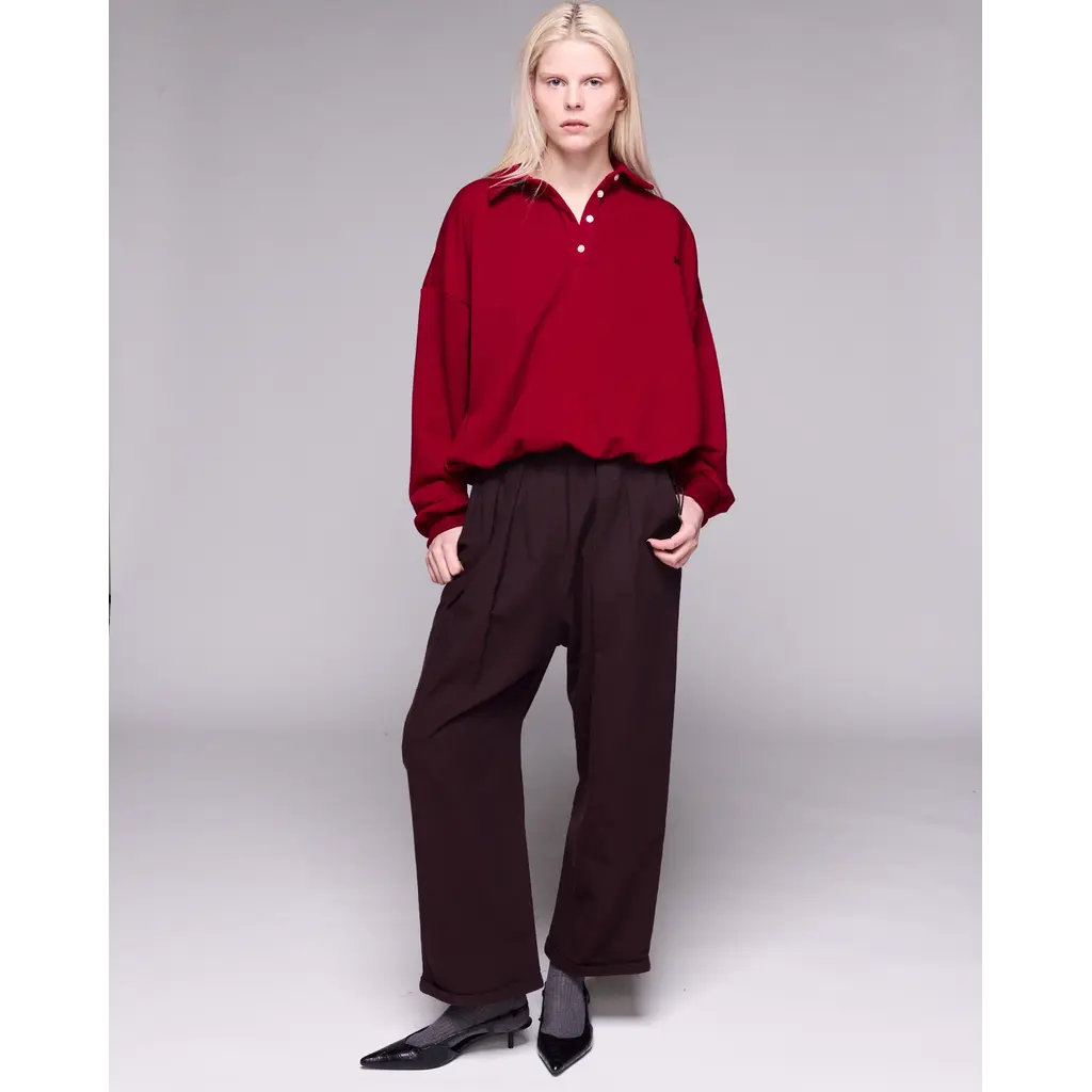 Johny sweater Mellie polo kraag in burgundy