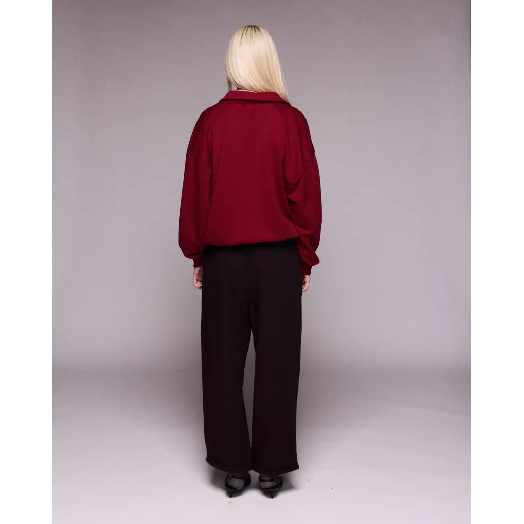Johny sweater Mellie polo kraag in burgundy