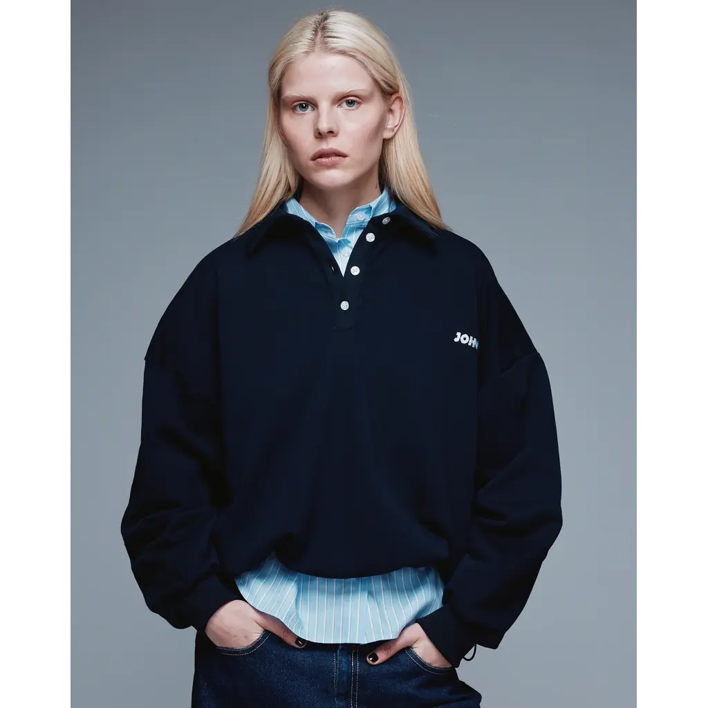 Johny sweater Mellie polo kraag in navy