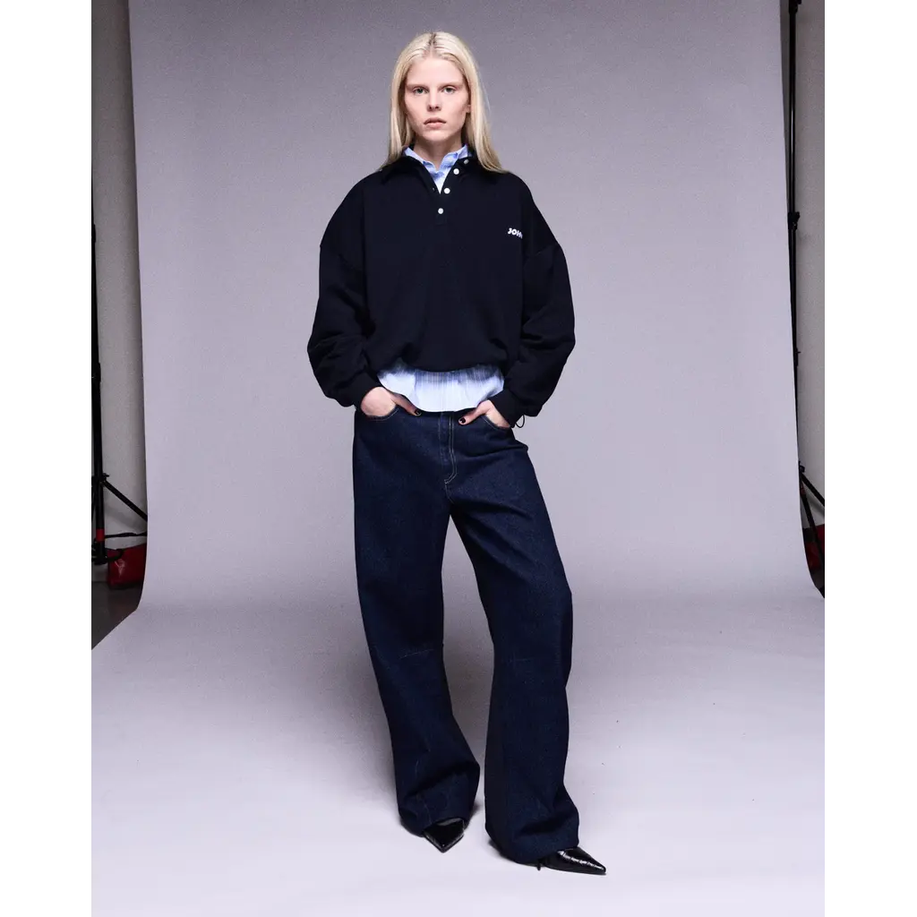 Johny sweater Mellie polo kraag in navy