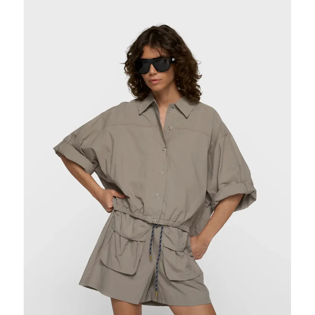 10 Days Wide Crinkle Jacket in fog