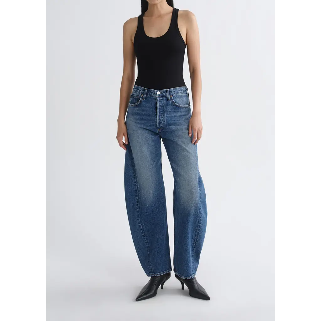 Agolde Luna Pieced Jean Taper in wassing logical