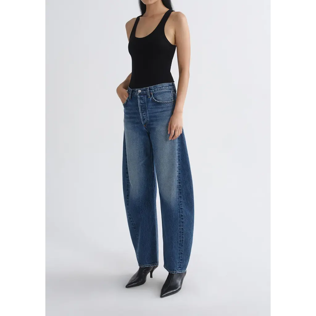 Agolde Luna Pieced Jean Taper in wassing logical