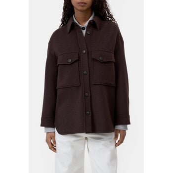 CLOSED oversized shacket mahogany