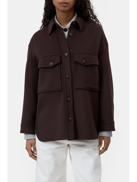 CLOSED oversized shacket mahogany