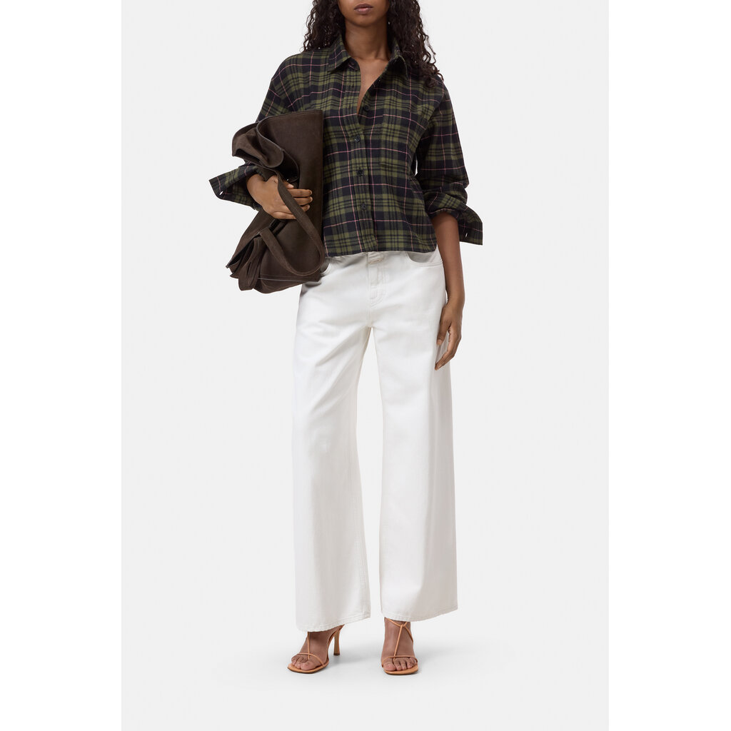 CLOSED C94242-21V Cropped Shirt in cypress green