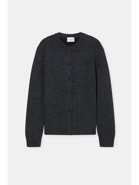 CLOSED crew neck vest black melange