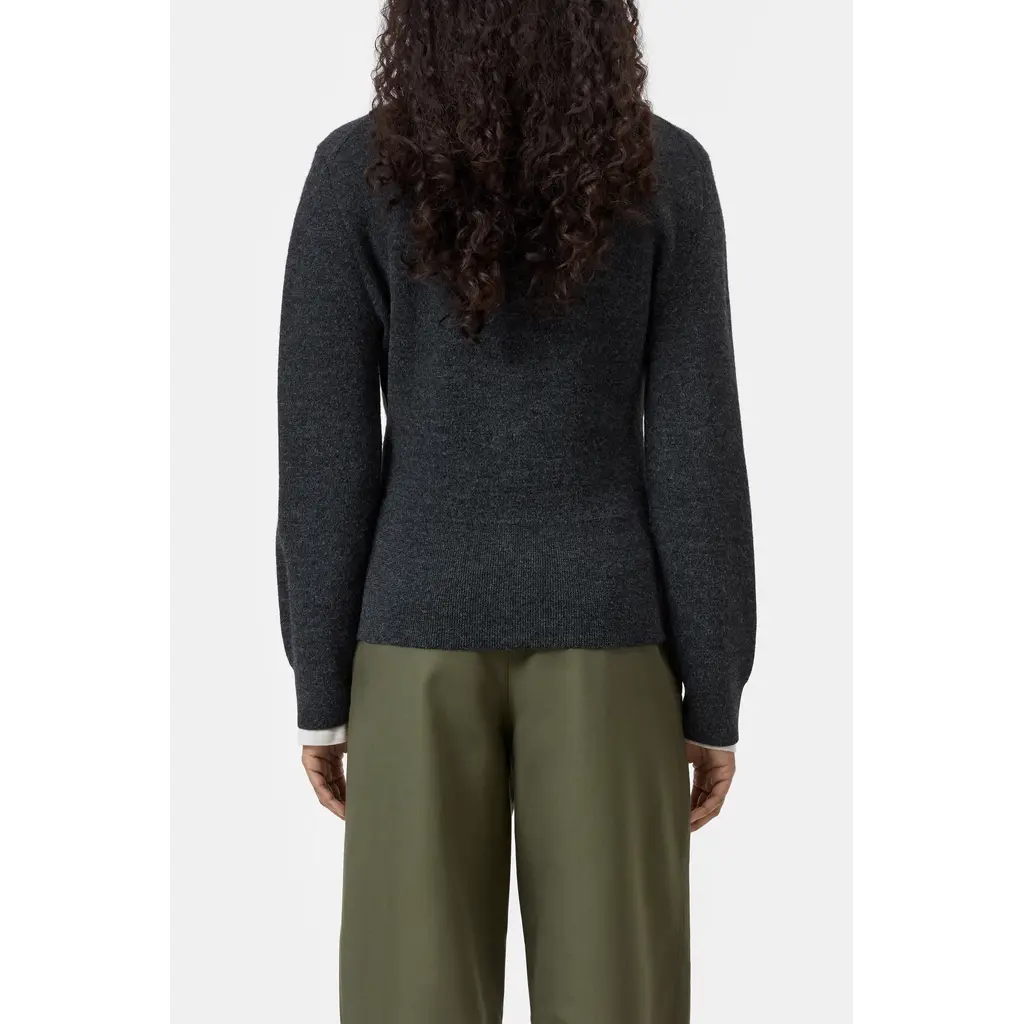 CLOSED C96827-97H Crew Neck Cardigan in black melange
