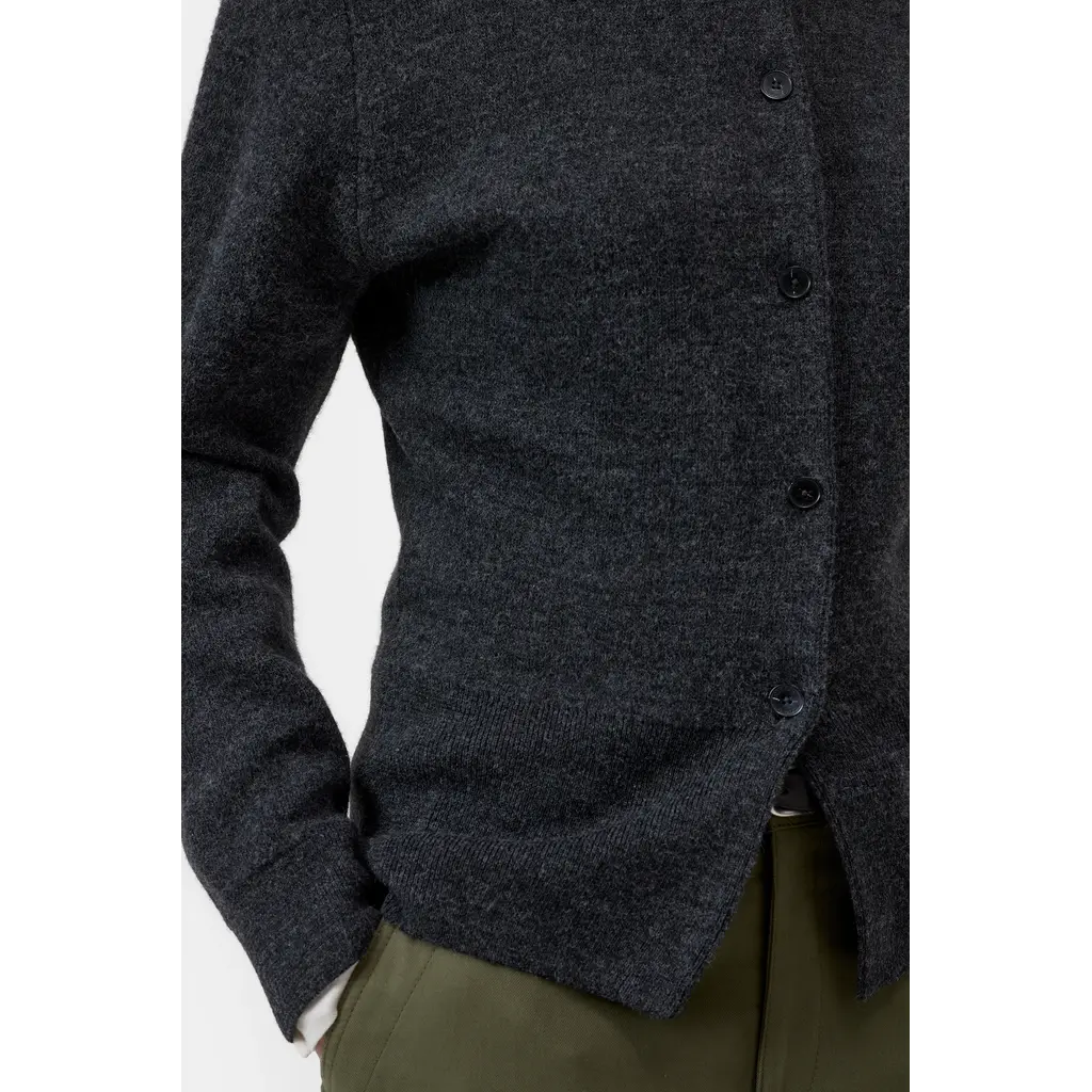 CLOSED C96827-97H Crew Neck Cardigan in black melange
