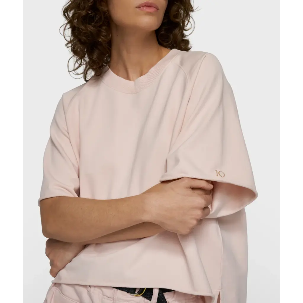 10 Days short sleeve LA sweater in powder