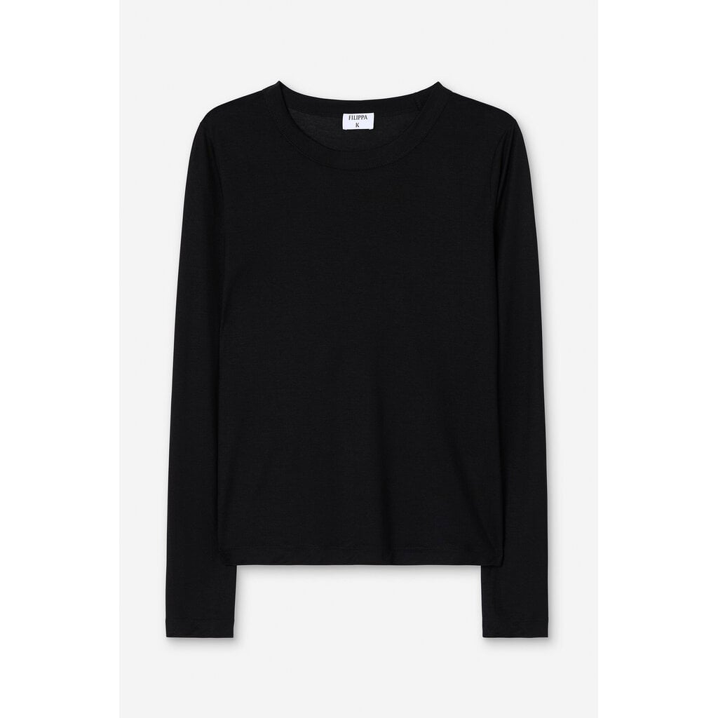 Filippa K Scooped Longsleeve Top in black