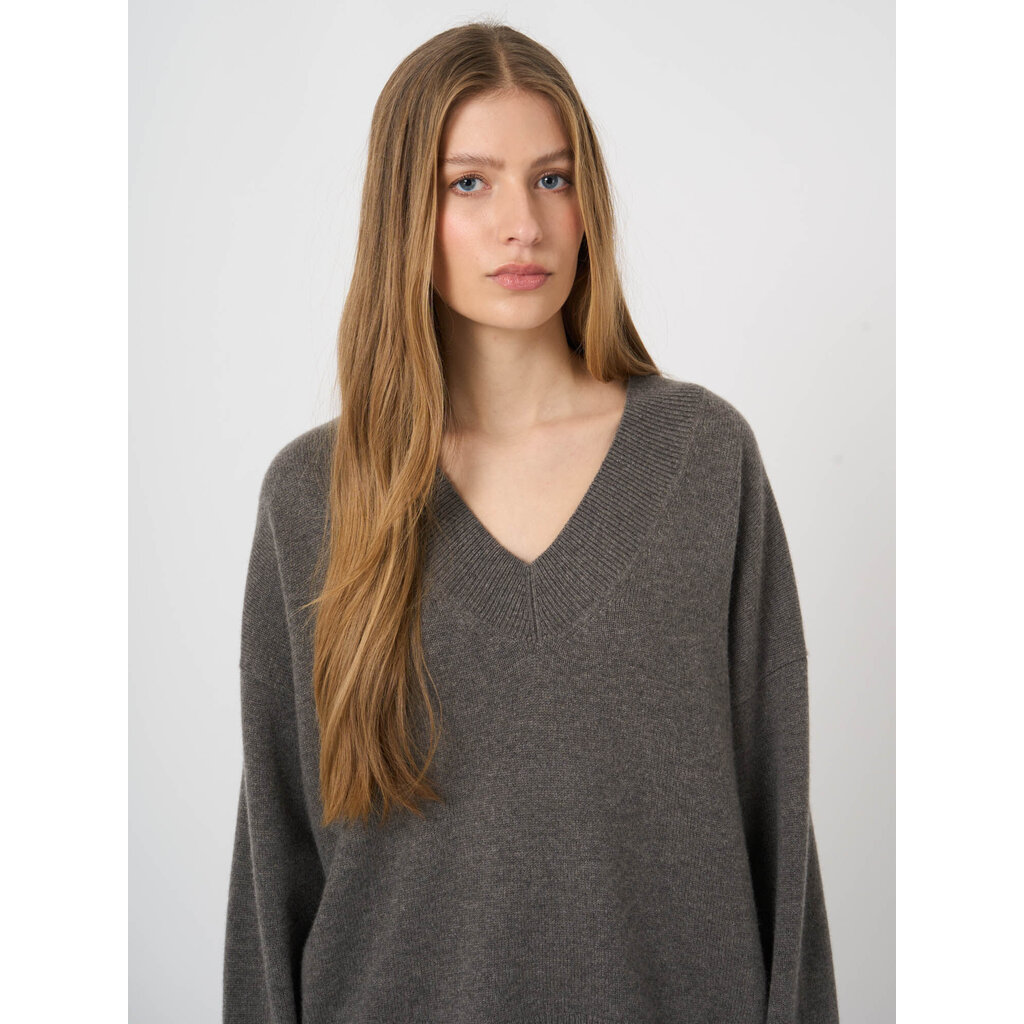 Repeat V-hals Trui 104597 in rock