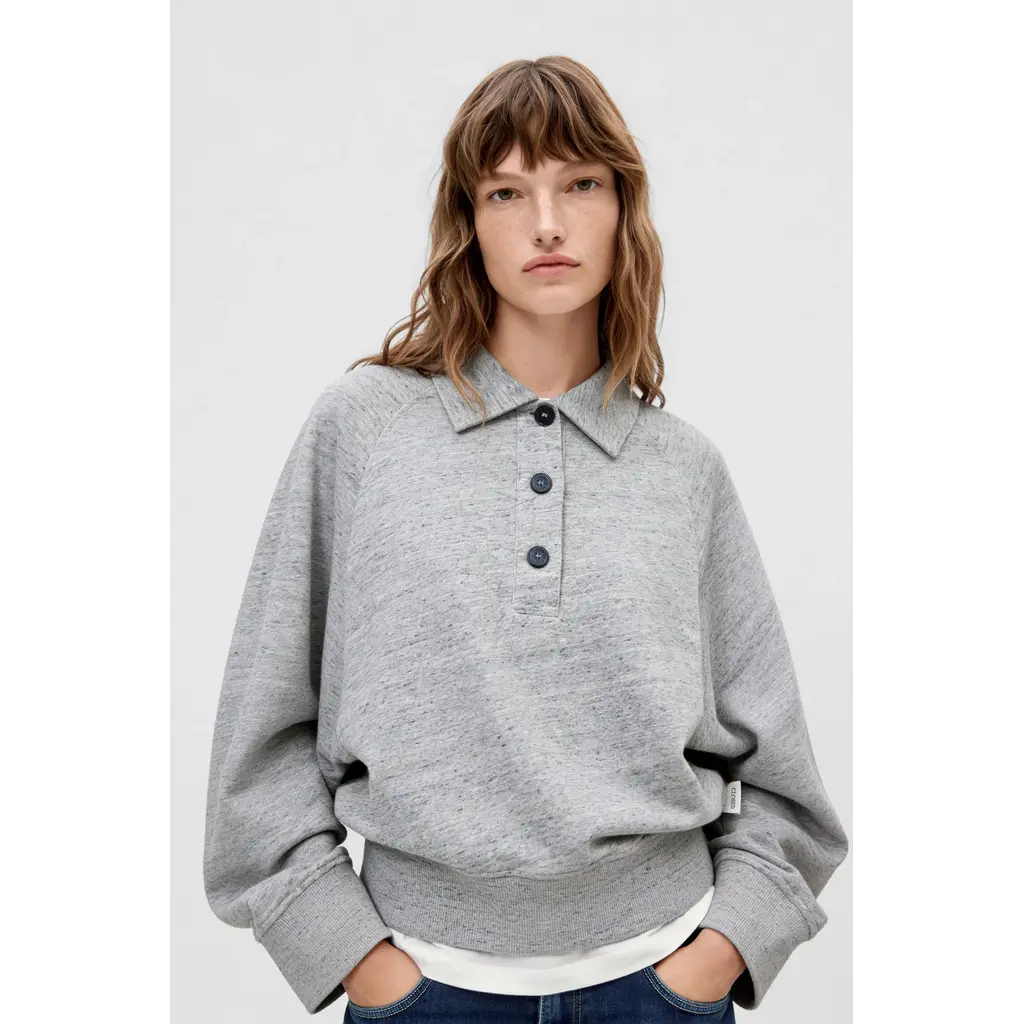 CLOSED C95963-47A Rugby shirt in light grey