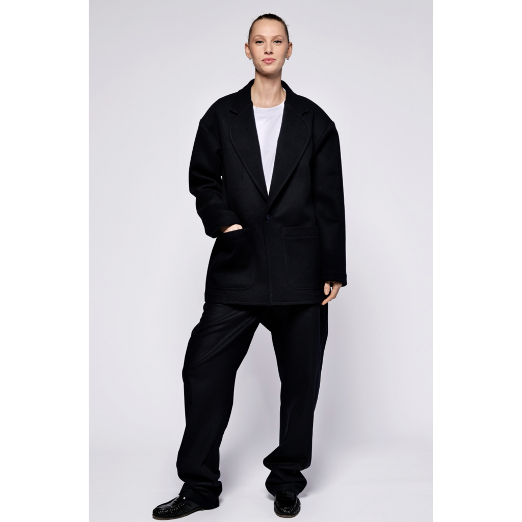 Monique van Heist blazer Dandy in black cool wool