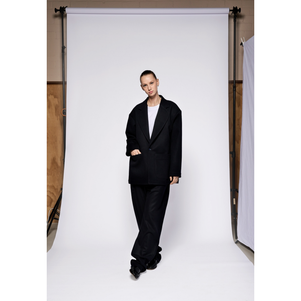 Monique van Heist blazer Dandy in black cool wool