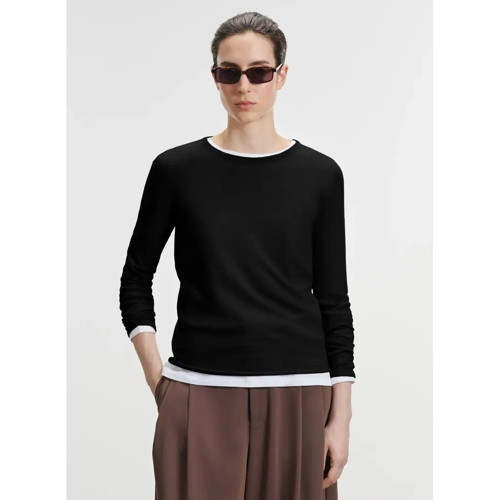 Majestic trui Col Ronde ML in noir