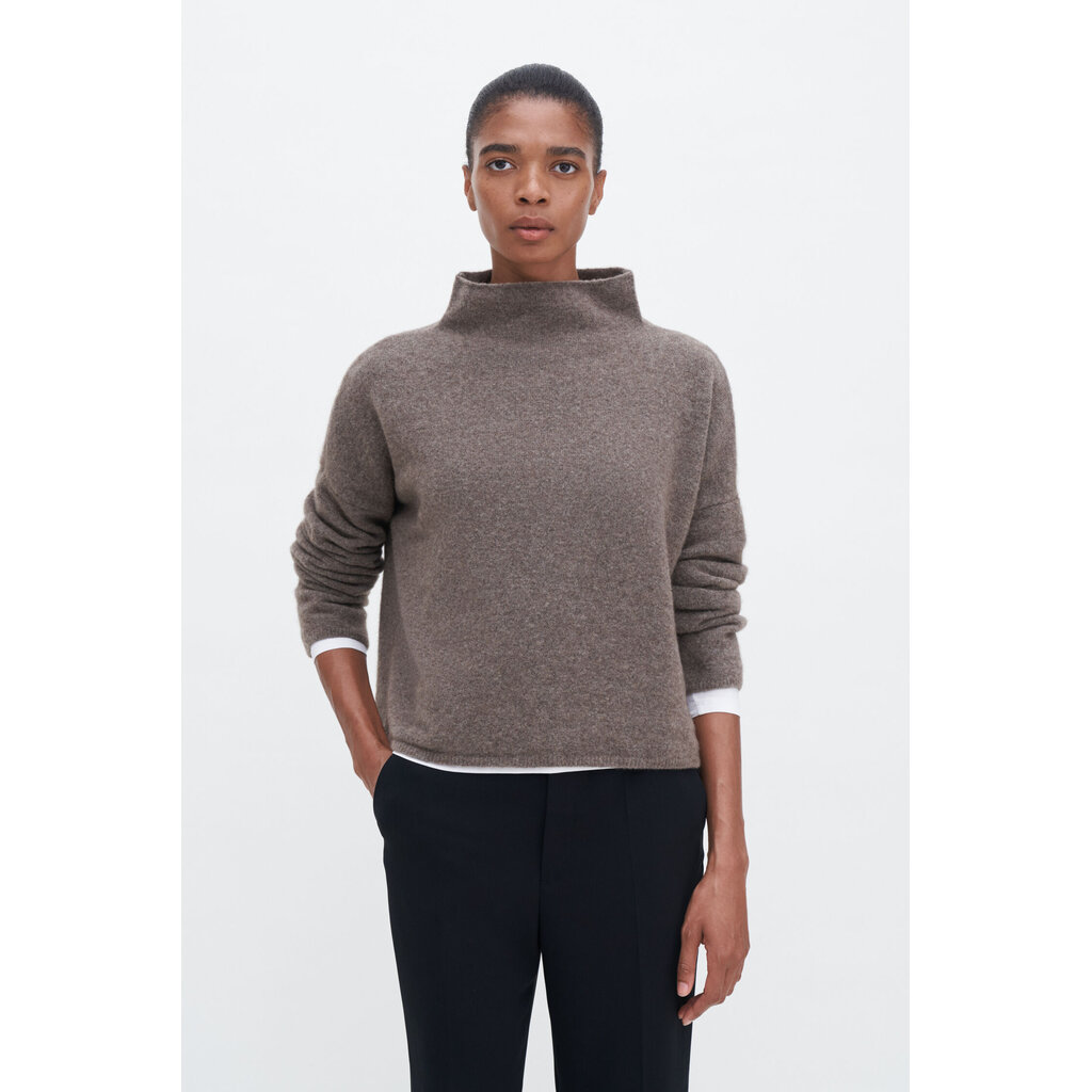 Filippa K Mika Yak Funnelneck Sweater in dark taupe