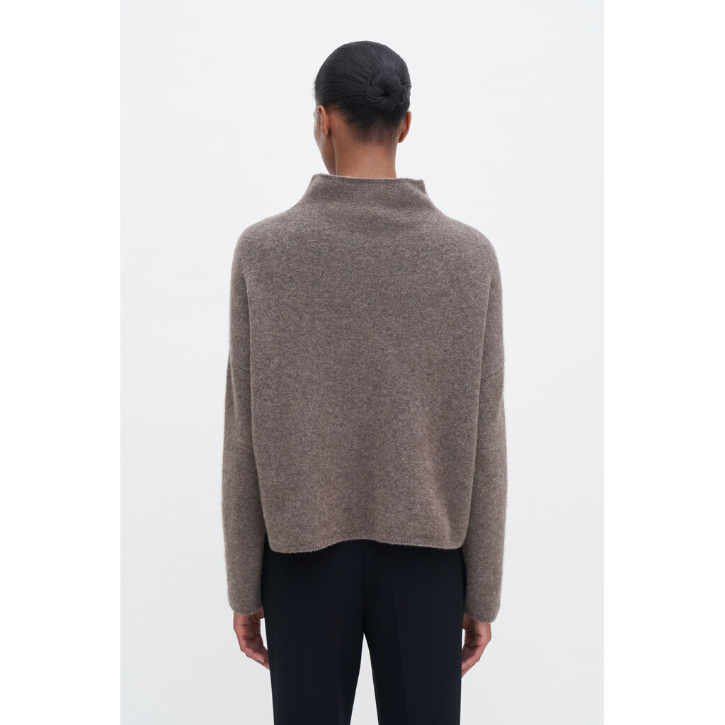 Filippa K Mika Yak Funnelneck Sweater in dark taupe