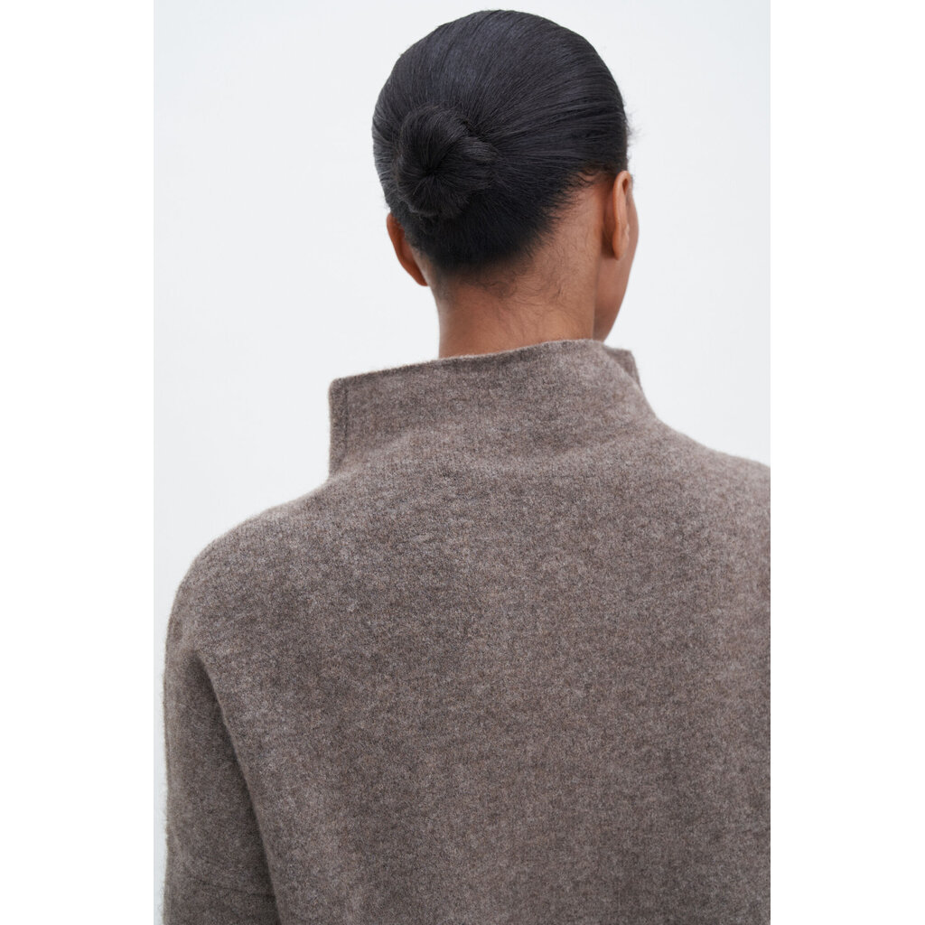 Filippa K Mika Yak Funnelneck Sweater in dark taupe