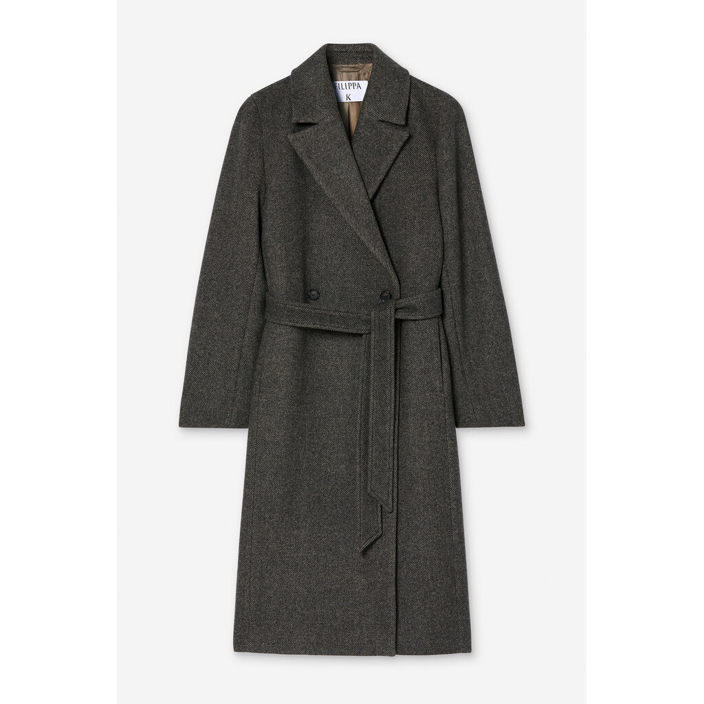 Filippa K Charlotte Twill Belted Coat in driftwood