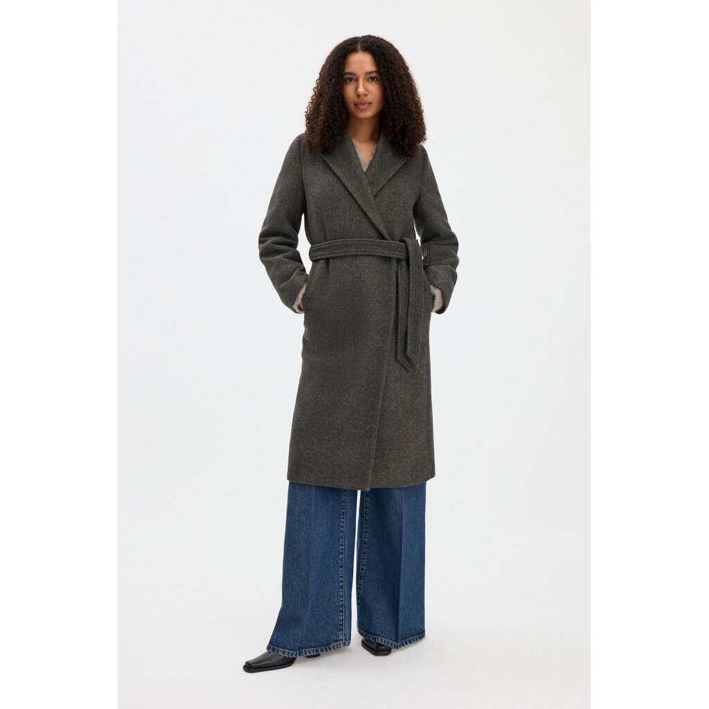 Filippa K Charlotte Twill Belted Coat in driftwood