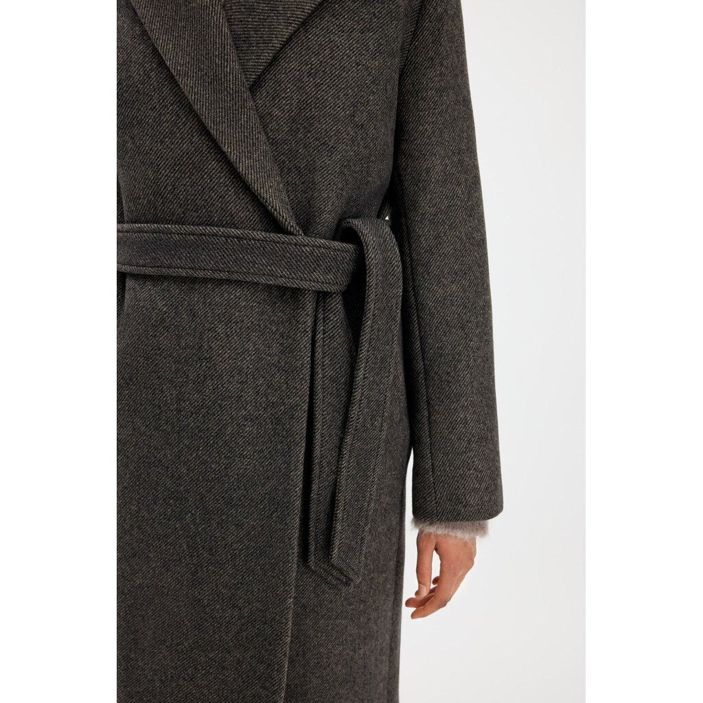 Filippa K Charlotte Twill Belted Coat in driftwood