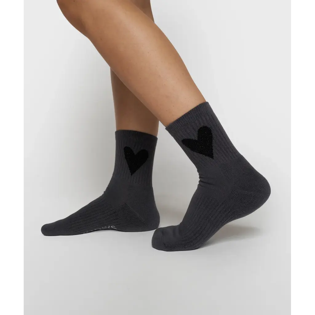 10 Days Socks Hearts in steel blue